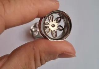 Pendientes dilatación flor brillantes acero 20mm