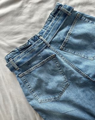 Zara Jeans Tiro Alto Paperbag Cinturón