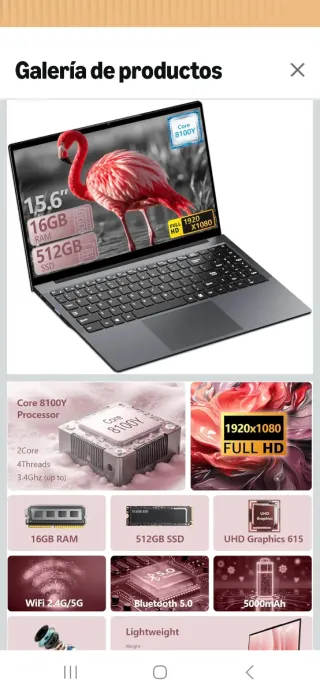 Portátil 15.6 FHD IPS 1920x1080