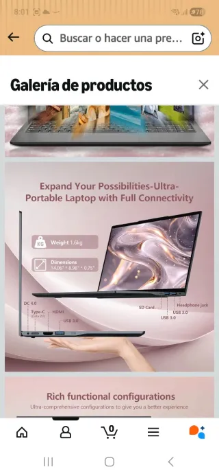 Portátil 15.6 FHD IPS 1920x1080