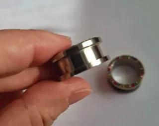 Pendientes dilatación acero 20mm brillantes color