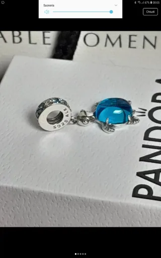 Charm Pandora Tartaruga Marina Blu