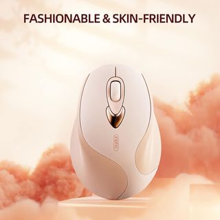 INPHIC M8 Ratón Inalambrico Rosa, 2.4G USB Recargable