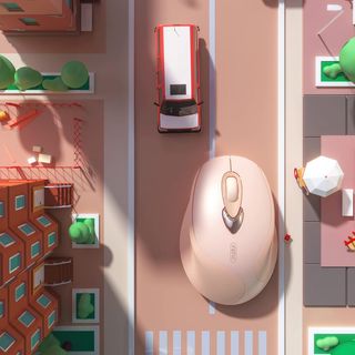 INPHIC M8 Ratón Inalambrico Rosa, 2.4G USB Recargable