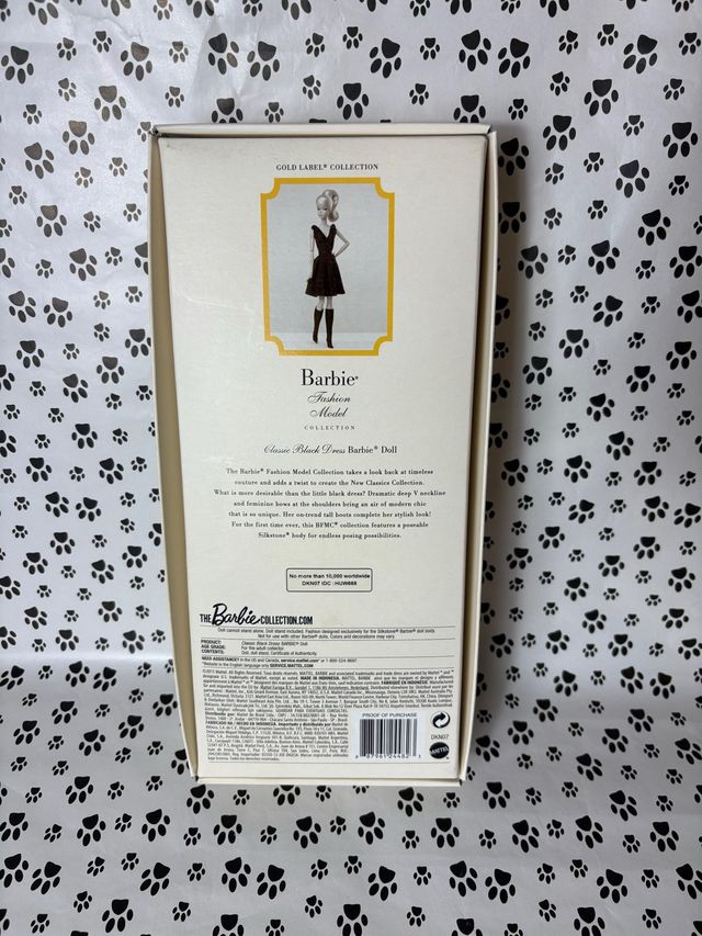Barbie Silkstone Classic Black Dress Gold Label