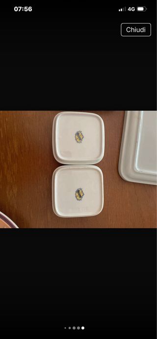 Set Limoges Salsiera e Vassoi Fiori Azzurri