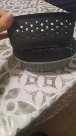 Set 2 Cestini Portaoggetti Grigio