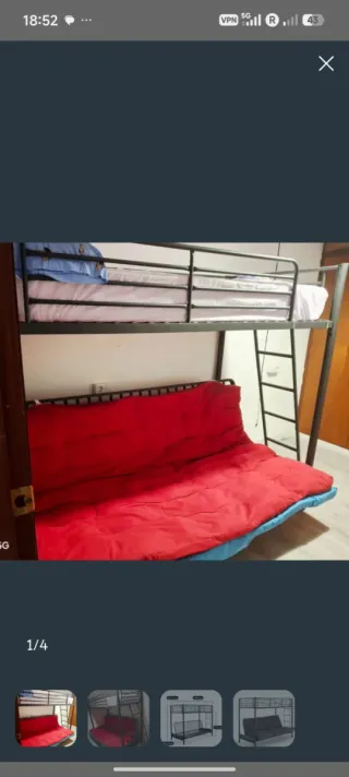 Litera futón de metal