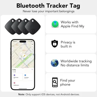 Air Tag Smart Tracker 4 Pack, Localizador Funciona con Apple Buscar (Sólo iOS)