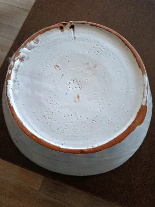 Lebrillo antiguo azul y blanco 29 x 10