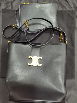 Borsa Celine Bucket Media Nero Nuovo