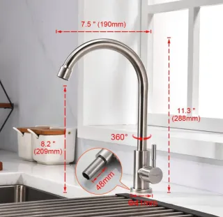 Grifo Cocina Monomando Ibergrif 360° Agua Fría