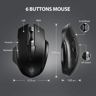 Inphic PM6 mouse inalámbrico recargable, silencioso
