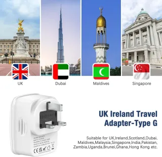 Hoppac Adaptador Enchufe UK a Español 5 en 1
