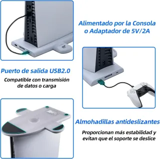 Wigearss PS5 Slim Soporte Vertical Ventiladores de Refrigeración