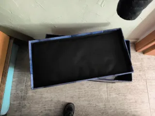 Baule effetto denim con grande capacità di stoccaggio