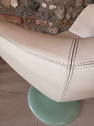 Poltroncina vintage pelle e metallo