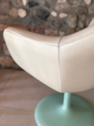 Poltroncina vintage pelle e metallo