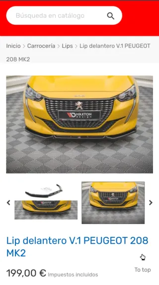 Lip delantero Maxton Peugeot 208 2020