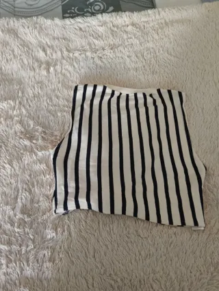 Camiseta crop top rayas Zara Talla S