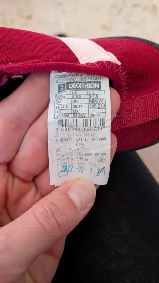 Escarpines SUBEA rosas talla M Decathlon