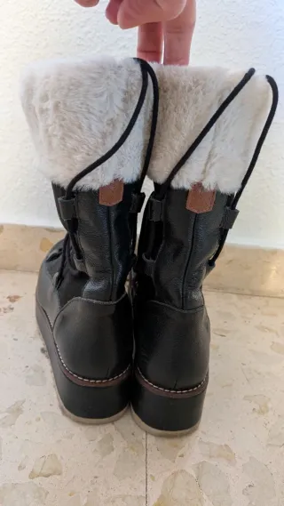 Botas Popa negras con forro blanco con plataforma