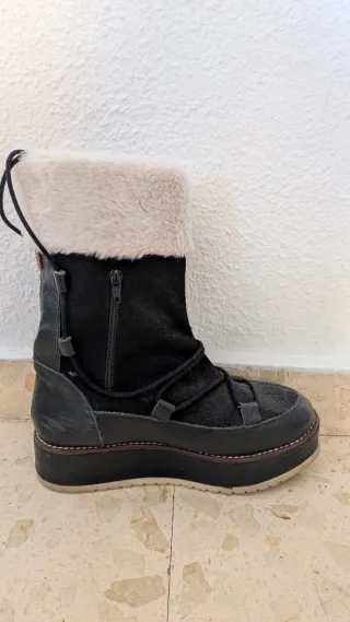 Botas Popa negras con forro blanco con plataforma