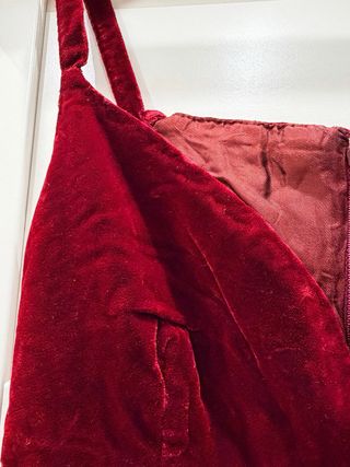 Vestido fiesta terciopelo burdeos T.36