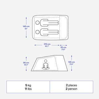 Tienda de campaña instantánea para 2 personas, 2 Seconds XL