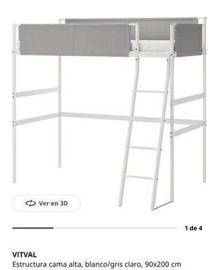 Cama alta Ikea Vitval 90x200