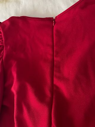 Vestido rojo fiesta manga larga