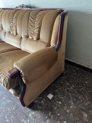 Sofá de 3 plazas en terciopelo