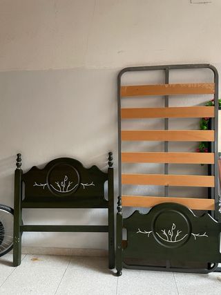 Cabezal, piecero y somier de cama