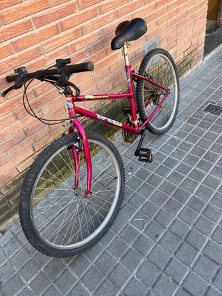 Bicicleta de montaña rosa