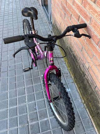 Bicicleta de montaña rosa