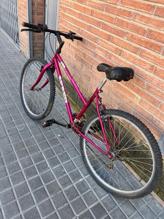 Bicicleta de montaña rosa