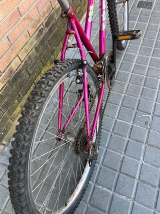 Bicicleta de montaña rosa