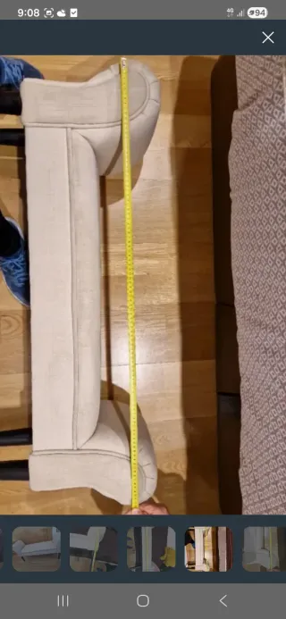 Banco pie de cama beige tela