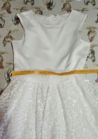 Vestito bianco bambina paillettes elegante