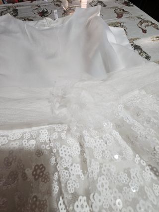 Vestito bianco bambina paillettes elegante
