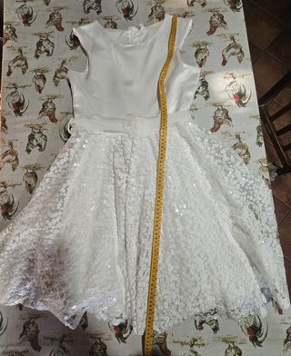 Vestito bianco bambina paillettes elegante