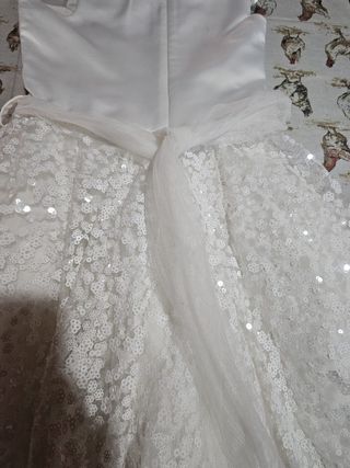 Vestito bianco bambina paillettes elegante