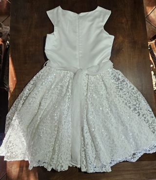 Vestito bianco bambina paillettes elegante