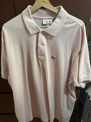 Polo Lacoste Blanco y Rosa