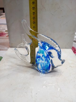 Pesce piatto Murano blu BLU