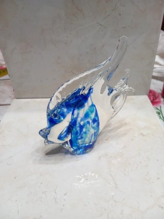 Pesce piatto Murano blu BLU