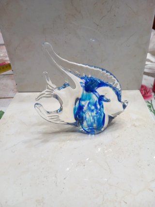 Pesce piatto Murano blu BLU