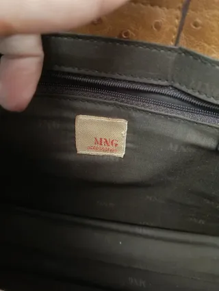 Bolso Mango Marrón Efecto Cocodrilo como Nuevo