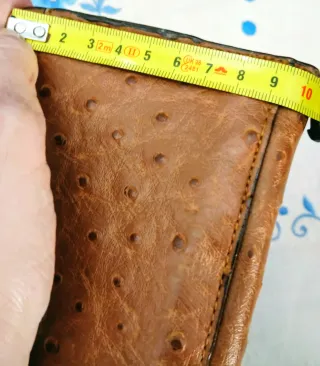 Bolso Mango Marrón Efecto Cocodrilo como Nuevo