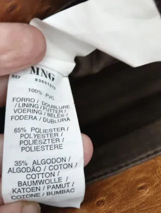 Bolso Mango Marrón Efecto Cocodrilo como Nuevo